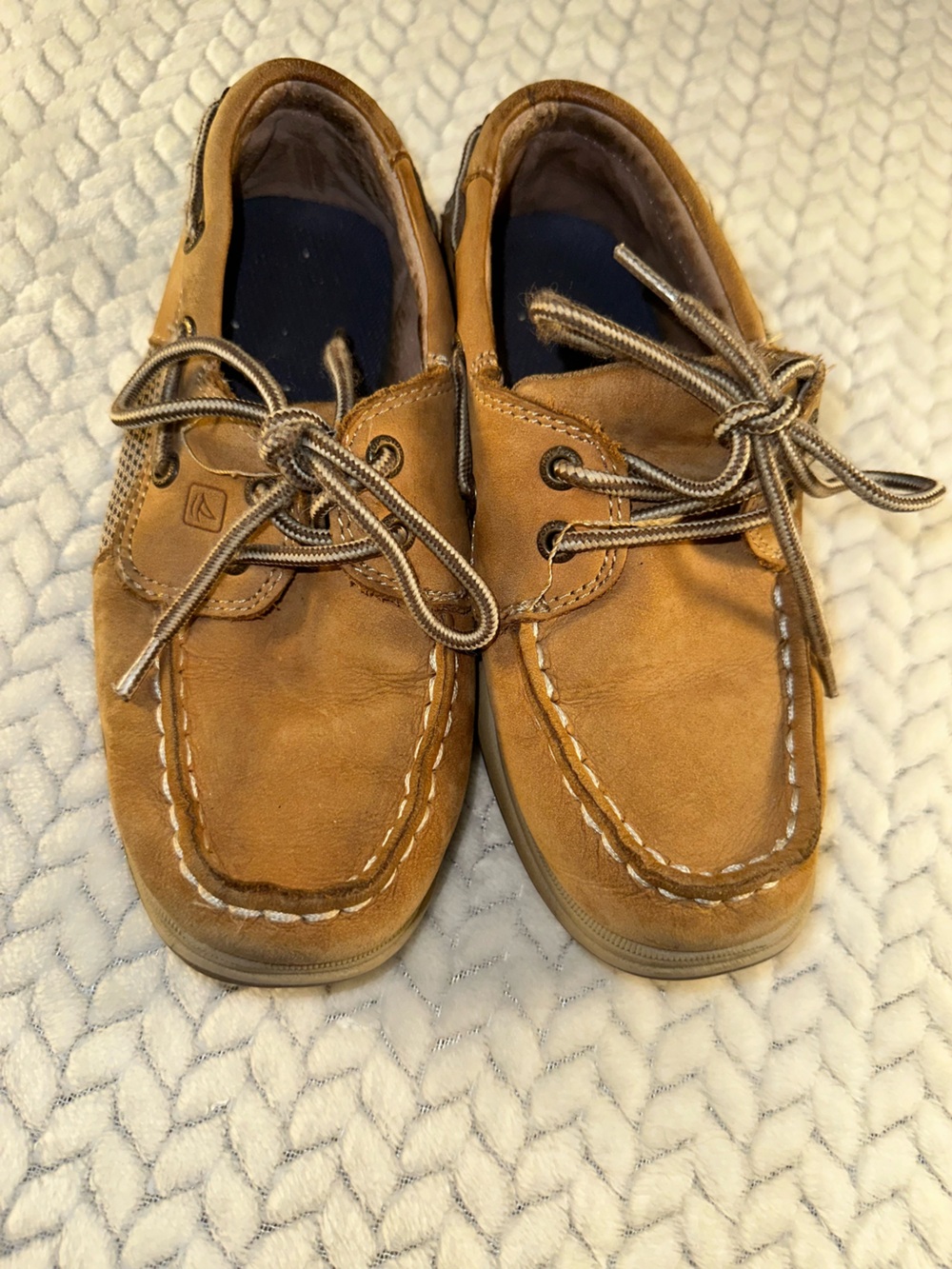 Sperry Top Sider Boy's Brown Leather Loafer Boat Casual Shoes Size 1M Youth